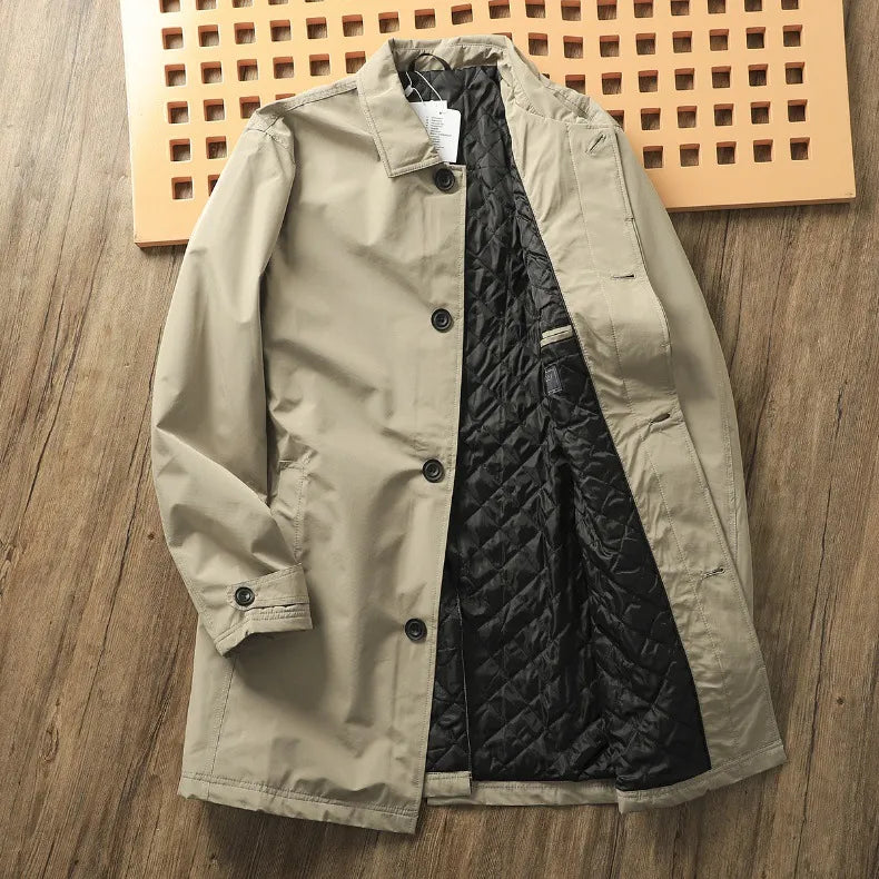 Aksel | Termisk vatteret trenchcoat i mellemlængde