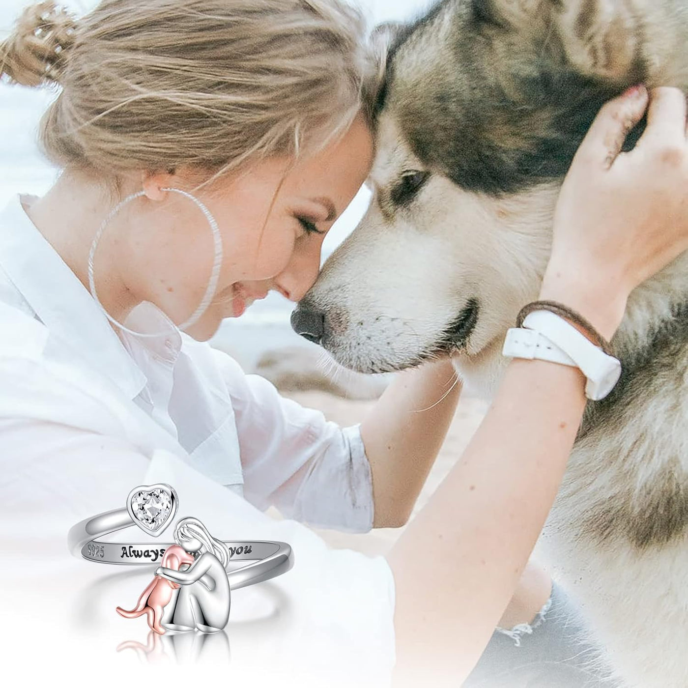 HNS | Dog Embrace Ring (Rose)