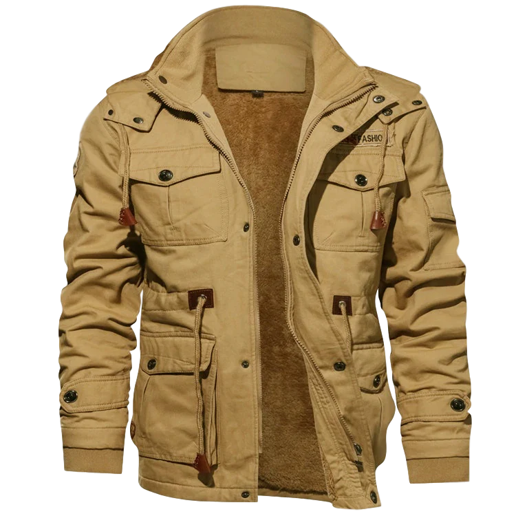 HNS  - Hugo herre vinterjakke i blød sherpa med aftagelig hætte