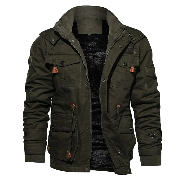 HNS  - Hugo herre vinterjakke i blød sherpa med aftagelig hætte