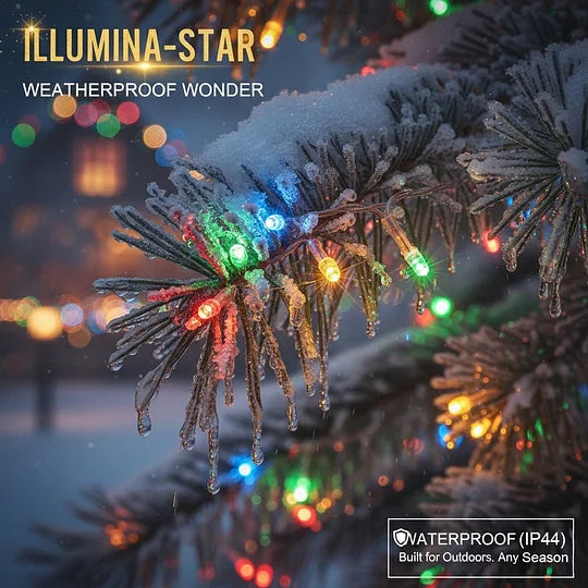 Stjernelysende kaskade-julelys