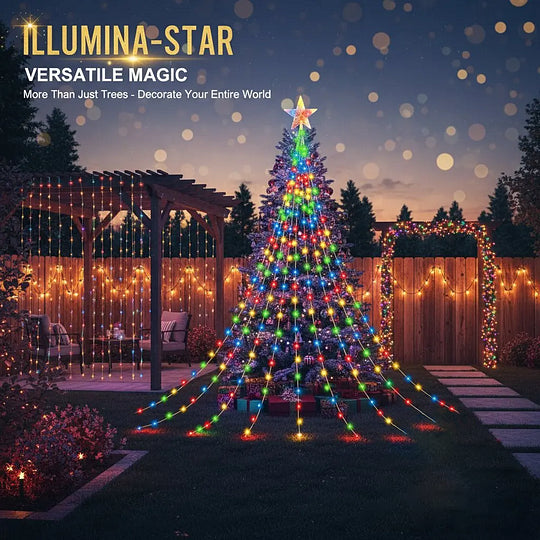 Stjernelysende kaskade-julelys